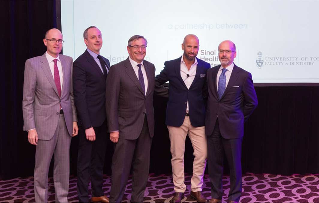 Graham and leaders from Sinai Health System at the announcement of the Centre for Advanced Dental Research & Care.