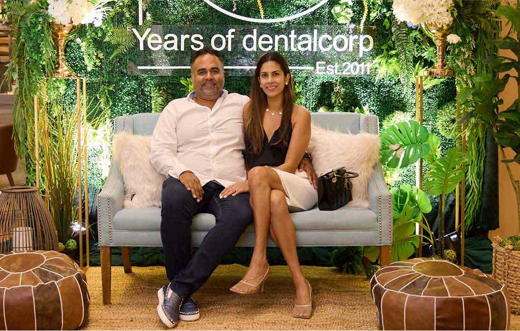 Dentalcorp Partner, Dr. Amit Puri and his spouse at the 10th anniversary celebration.