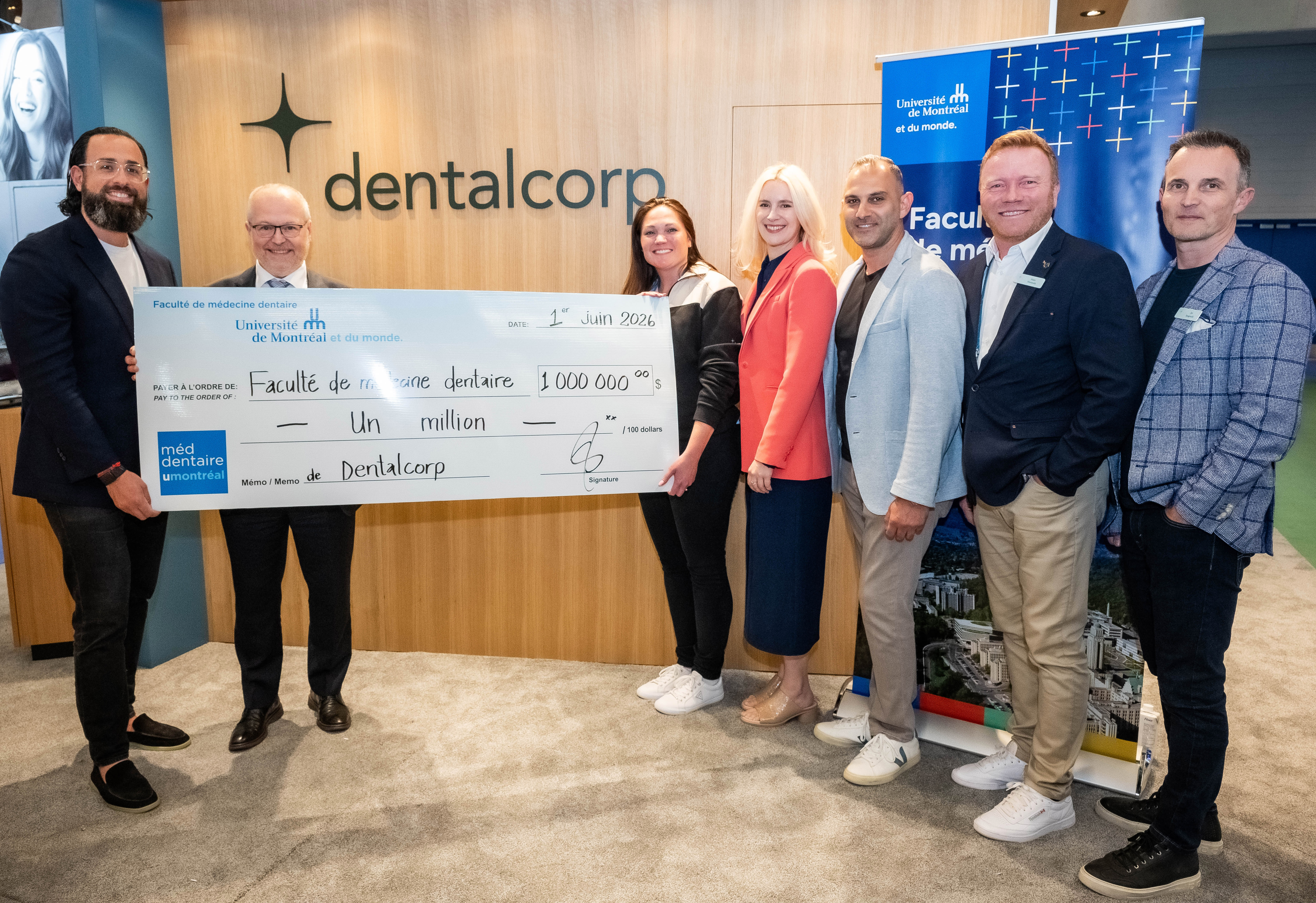 Representatives from Dentalcorp and the Université de Montréal mark the announcement of the Dentalcorp Fund, a $1 million commitment to the Faculty of Dental Medicine.